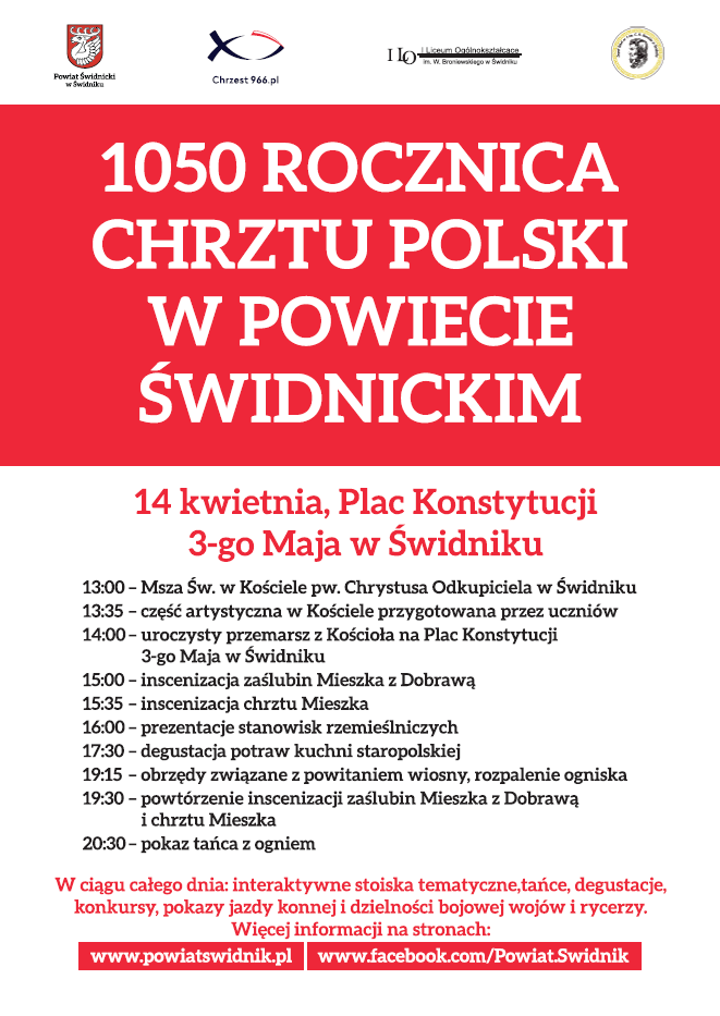 1050 Rocznica Chrztu Polski w Powiecie Świdnickim